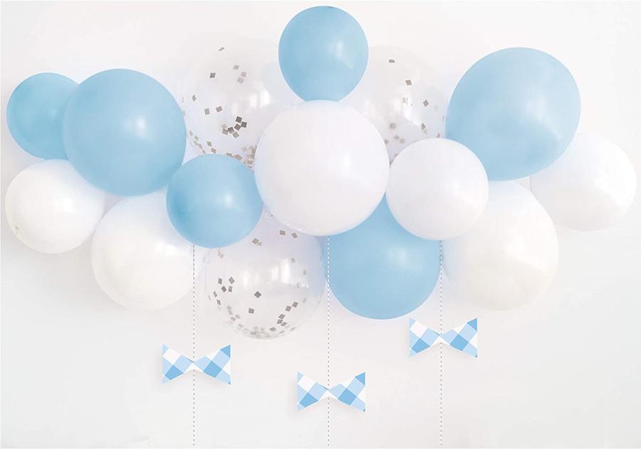 Kit Arco 15 Palloncini Bianco - Azzurro per Primo Compleanno Bimbo -   - Addobbi ed articoli per feste, eventi e party