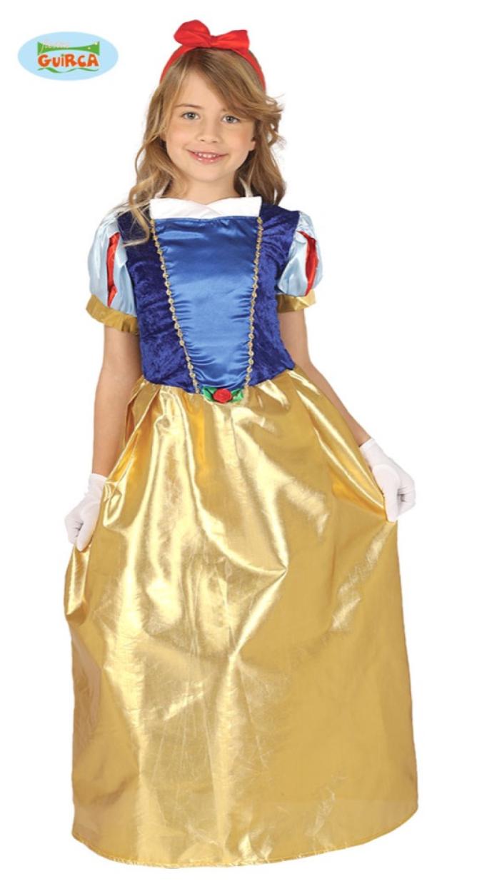 Cenerentola Costume Bambina 7/9 Principessa Dama Carnevale Vestito